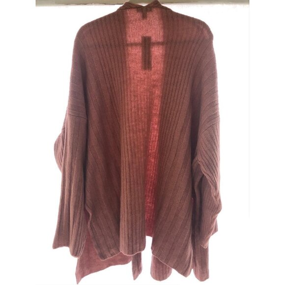 TOPSHOP Blush Pink Knit Ribbed Open Long Cardigan - Picture 6 of 7